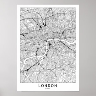 Affiche Carte blanche de Londres