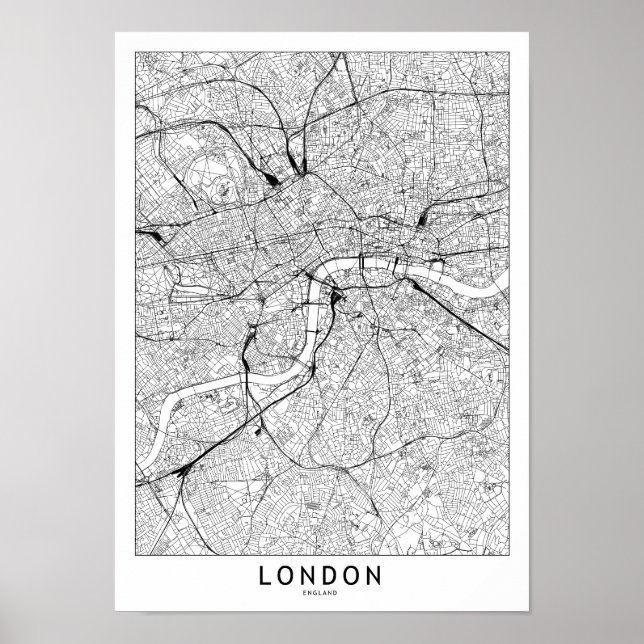 Affiche Carte blanche de Londres (Devant)