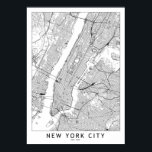 Affiche Carte blanche de New York<br><div class="desc">Une carte simple de New York</div>