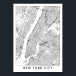 Affiche Carte blanche de New York<br><div class="desc">Une carte simple de New York</div>