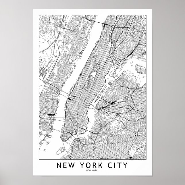 Affiche Carte blanche de New York (Devant)