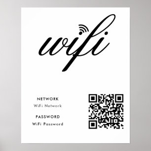 Affiche Carte blanche du réseau Wifi de marque personnalis