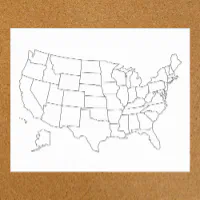 Carte des États-Unis avec les noms des États, carte des États-Unis aux  couleurs vives, USA | Poster
