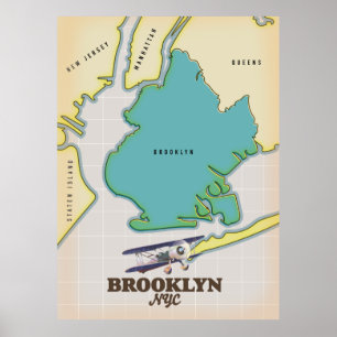 Affiche Carte Brooklyn New York