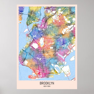 Affiche Carte Brooklyn New York