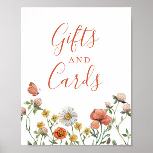 Affiche Carte cadeau florale aquarelle Fleur sauvage