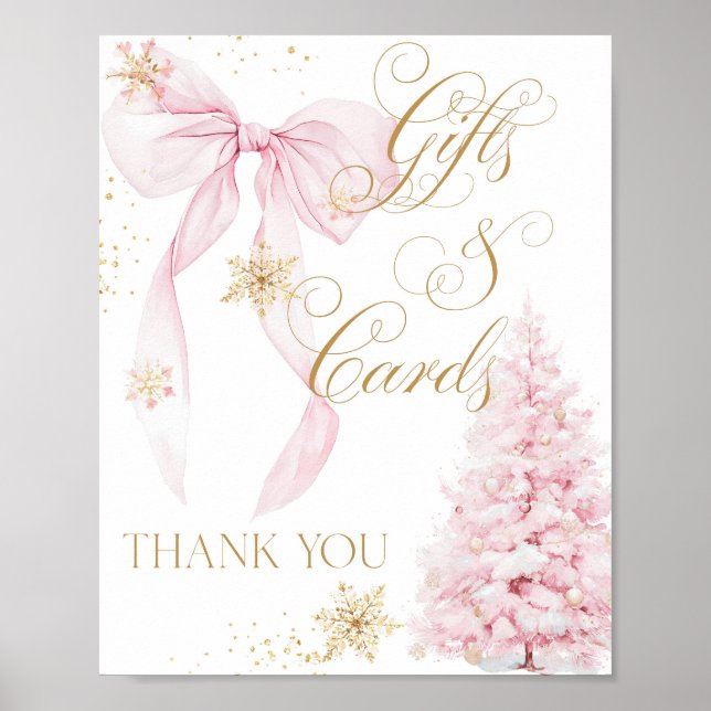 Affiche Carte cadeau Pink Bow Cold OutBaby shower (Devant)