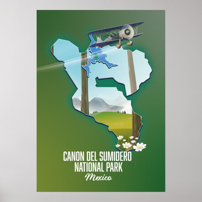 Affiche Carte Canon del Sumidero, mexique (Devant)