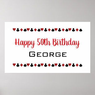 Affiche Carte Casino Las Vegas Style Convient Anniversaire