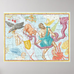 Affiche Carte céleste de 1801
