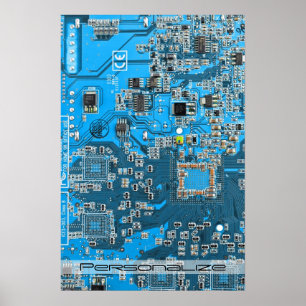 Affiche Carte circuit bleu circuit imprimé à circuit impri