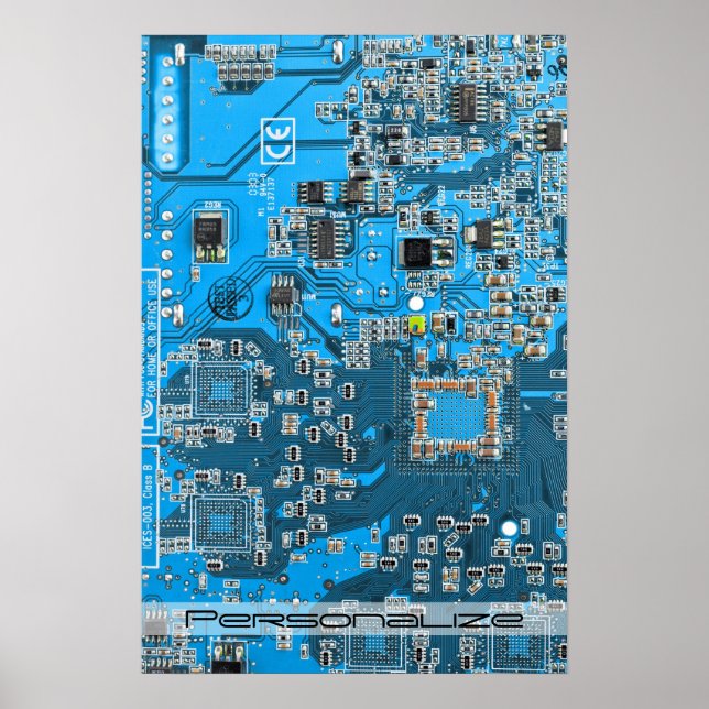 Affiche Carte circuit bleu circuit imprimé à circuit impri (Devant)