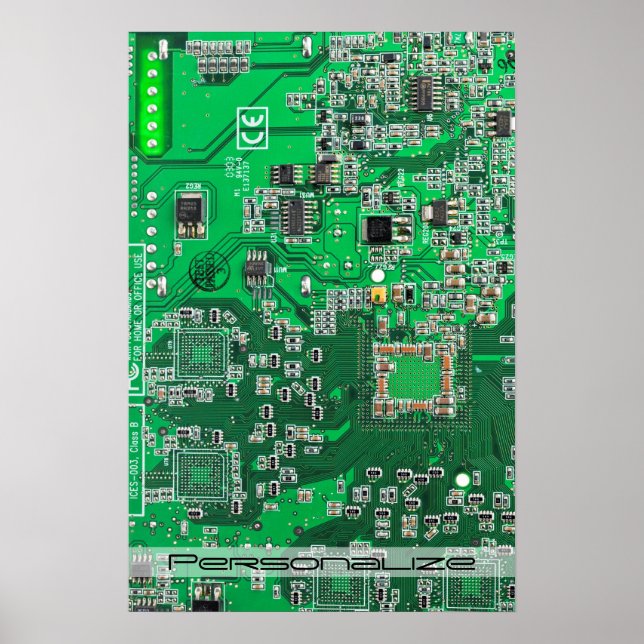 Affiche Carte circuit imprimé circuit vert PCB (Devant)