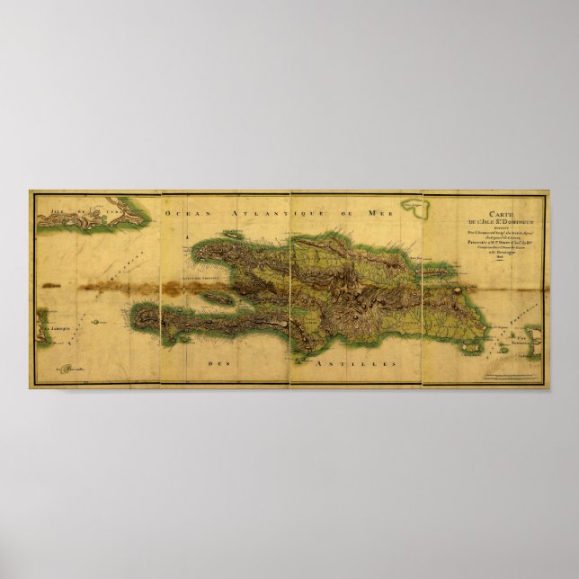 Affiche Carte classique 1805 Antiquaire d'Hispaniola (Devant)