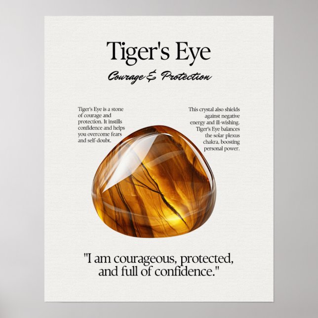 Affiche Carte Cristal de Cristal pour oeil de tigre (Devant)