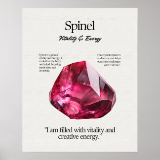 Affiche Carte Cristal Gem Spinel