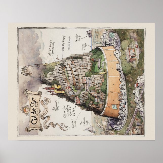 Affiche Carte Cul de Sac et des lieux adjacents (Devant)