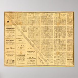 Affiche Carte d'affaires de San Francisco