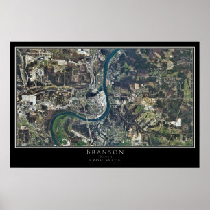 Affiche Carte d'affichage satellite Branson Missouri