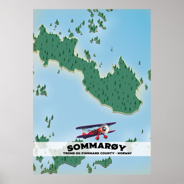 Affiche carte d'affiche de voyage de Sommarøy Norvège (Devant)