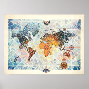 Affiche Carte d'Air Afrique du monde