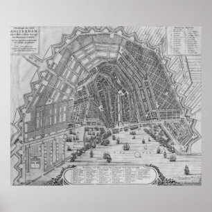 Affiche Carte d'Amsterdam, 1662