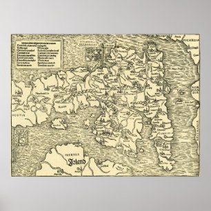 Affiche Carte d'Angleterre dans la Geographia Universalis