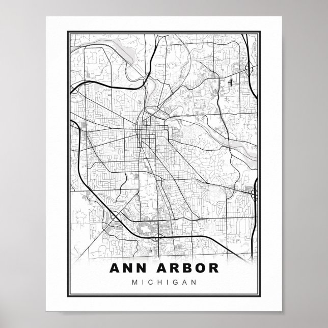 Affiche Carte d'Ann Arbor (Devant)