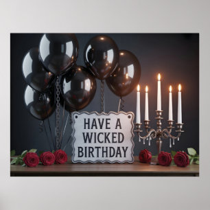 Affiche Carte d'anniversaire gothique : 'Joyeux anniversai