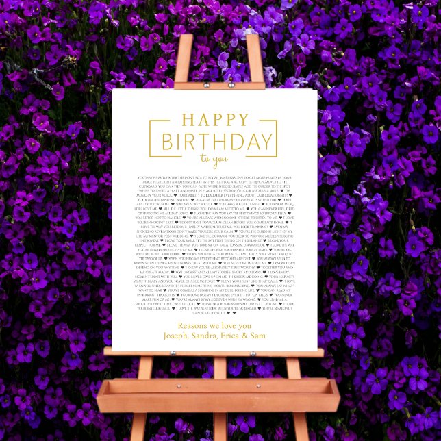 Affiche Carte d'anniversaire | Les raisons pour lesquelles (Créateur téléchargé)