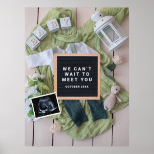 Affiche Carte d'annonce de grossesse bébé, Genre