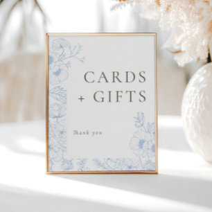 Affiche Carte d'art et cadeaux de la ligne Florale Bleue