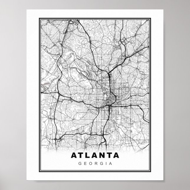 Affiche Carte d'Atlanta (Devant)