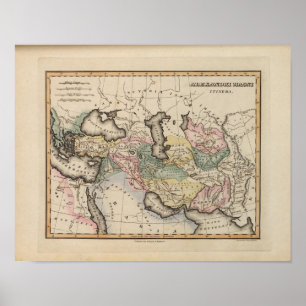 Affiche Carte d'atlas de l'Asie