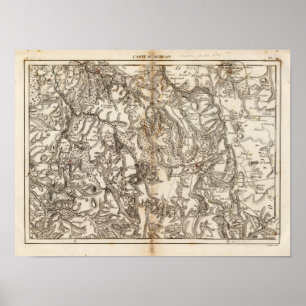 Affiche Carte d'atlas de Morvan