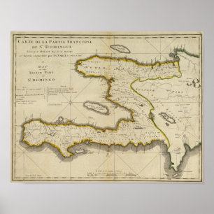 Affiche Carte d'atlas du Haïti