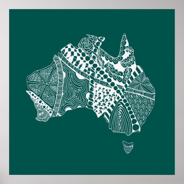 Affiche Carte d'Australie d'origine Art - Choisissez votre (Devant)
