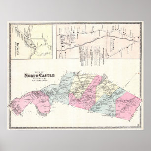 Affiche Carte de 1867. Armonk, Westchester County, New Yor