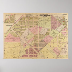 Affiche Carte de American University Park, Washington, 191