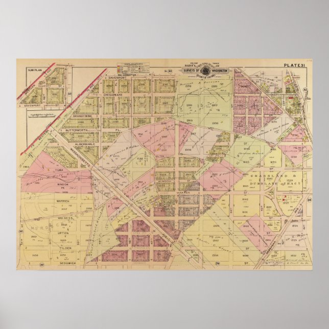 Affiche Carte de American University Park, Washington, 191 (Devant)
