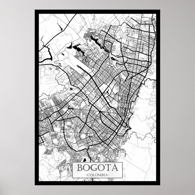 Affiche Carte de Bangkok Thaïlande (Devant)