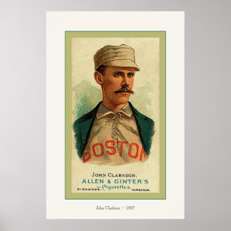 Affiche Carte de baseball vintage ~ John Clarkson ~ 1887