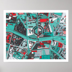 Affiche Carte de Berlin, Allemagne
