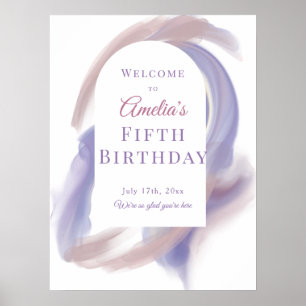 Affiche Carte de bienvenue d'anniversaire abstrait aquarel