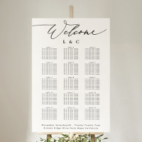 Carte de bienvenue du Mariage de calligraphie blan