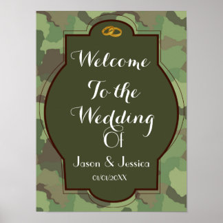 Affiche Carte de bienvenue du mariage mariage de l'Armée