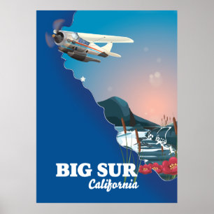 Affiche Carte de Big Sur Californie
