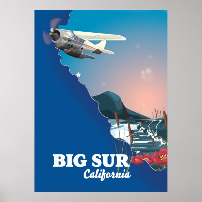 Affiche Carte de Big Sur Californie (Devant)