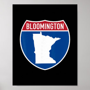 Affiche Carte de Bloomington Minnesota Autoroute Panneau r