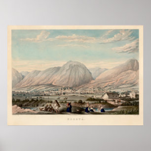 Affiche Carte de Bogota Colombie (1840)